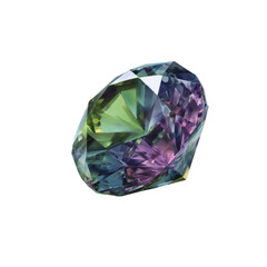 Stunning multi-colored gemstone transparent background high-quality image reflective surface close-up view