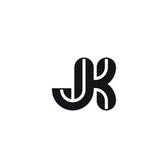 Modern JK Letter Logo, Bold Monogram Design.
