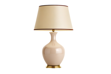 Elegant blush pink table lamp with a cream shade.