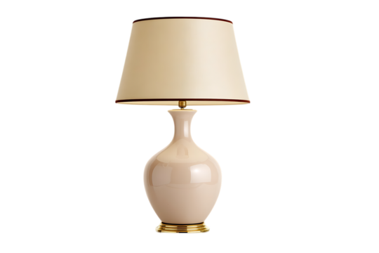 Elegant blush pink table lamp with a cream shade.