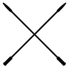 rod crossing vector silhouettes clear details 