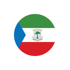 Fototapeta premium Equatorial Guinea round vector flag icon illustration for independence day graphic design with transparent background