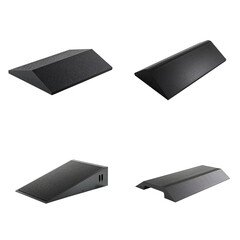Curb ramp plate set in black industrial style

