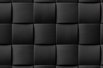 Black Woven Textile Pattern with Modern Geometric Texture