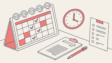 Obraz premium And Tasks With Time Management Clock
