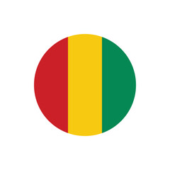 Fototapeta premium Guinea round vector flag icon for independence day celebration with clear transparent background in editable graphic style