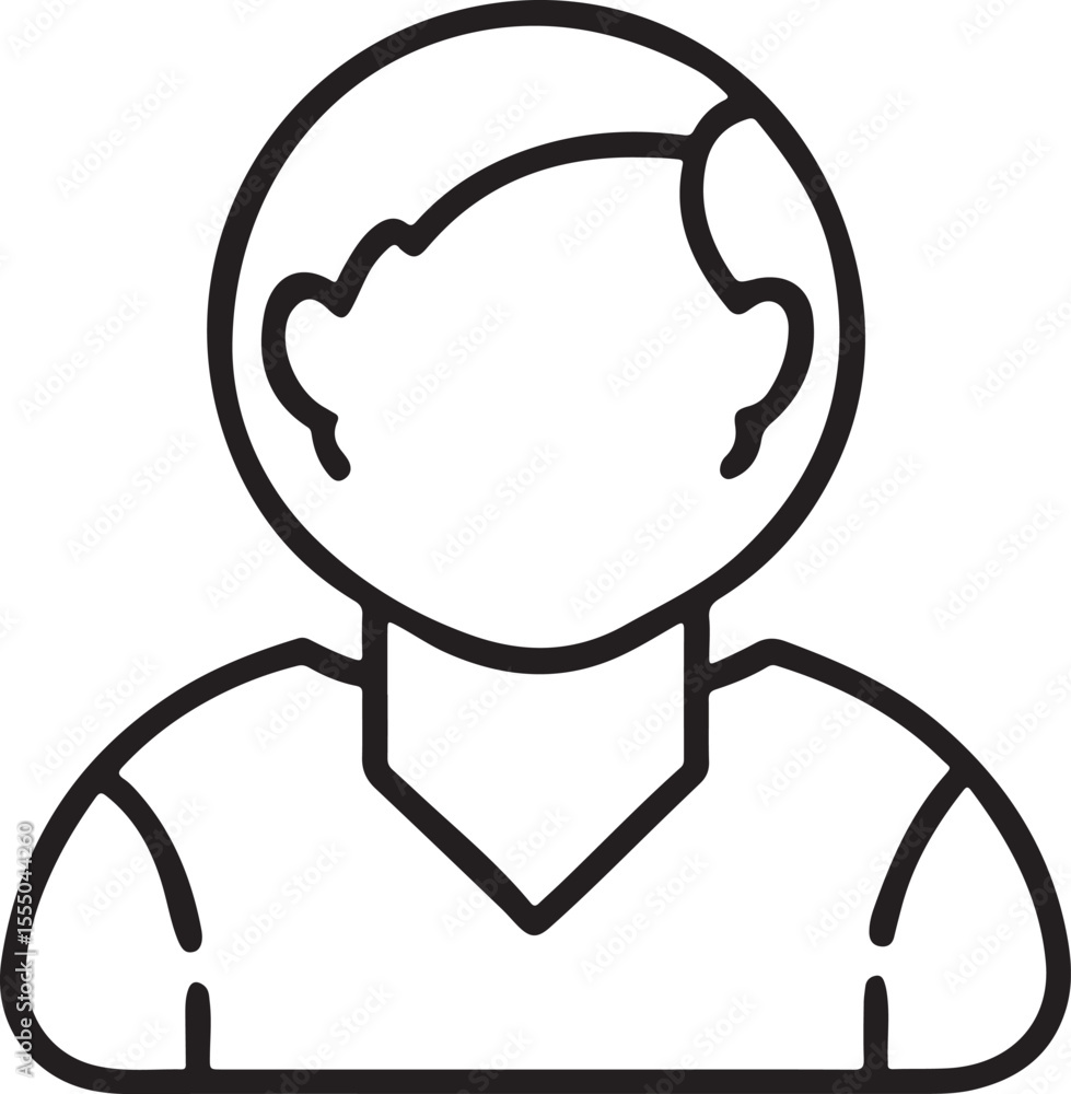 Poster human avatar icon in flat black style centered shape for interface user profile and login forms