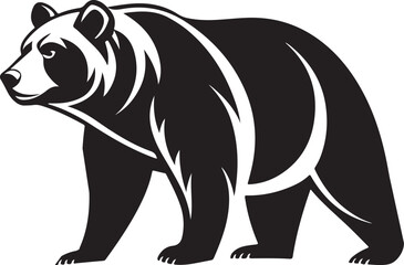 Black polar bear vector design
