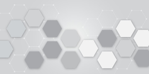 Abstract black and grey hexagon. Geometric hexagon texture background.