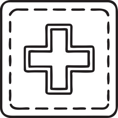 Cross Medical Icon in Flat Style with Clean Lines for Healthcare First Aid and Emergency Use