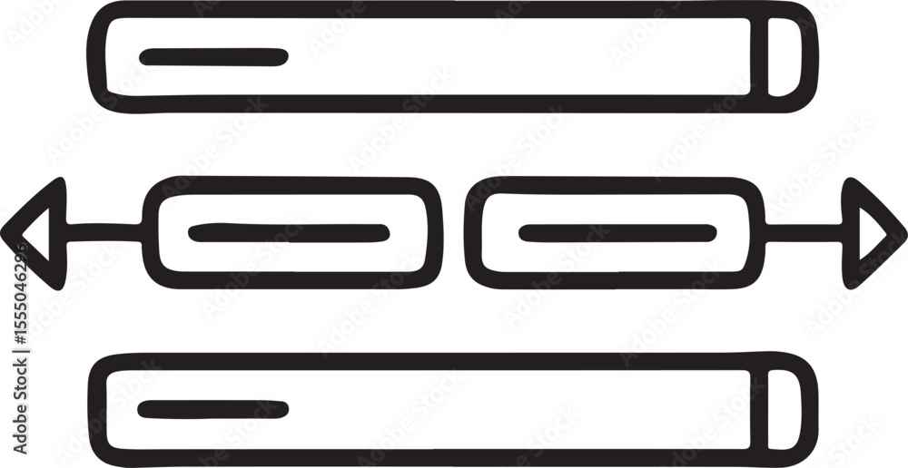 Poster flat navigation icon featuring clean three line layout in black for mobile web and app design