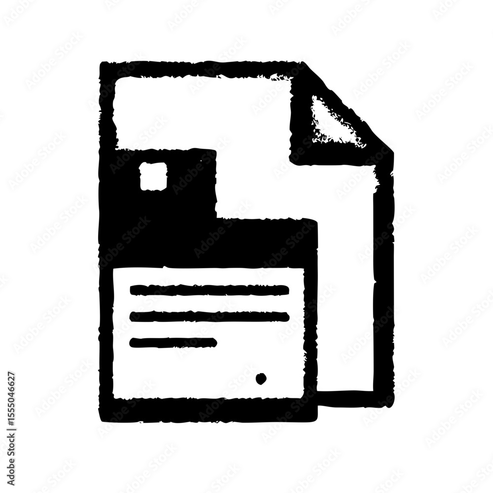 Poster floppy disk for saving data isolated on white background