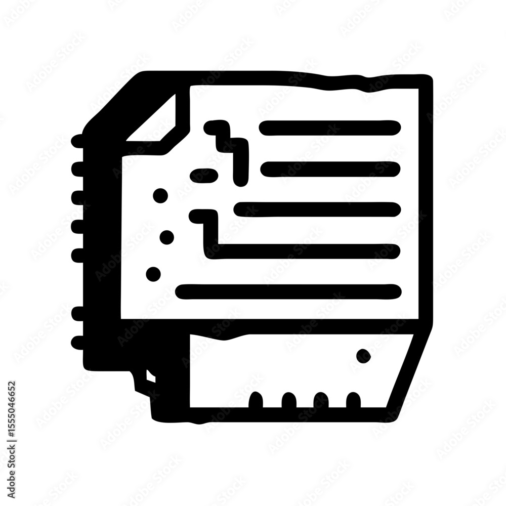 Fototapete document with text isolated on white background