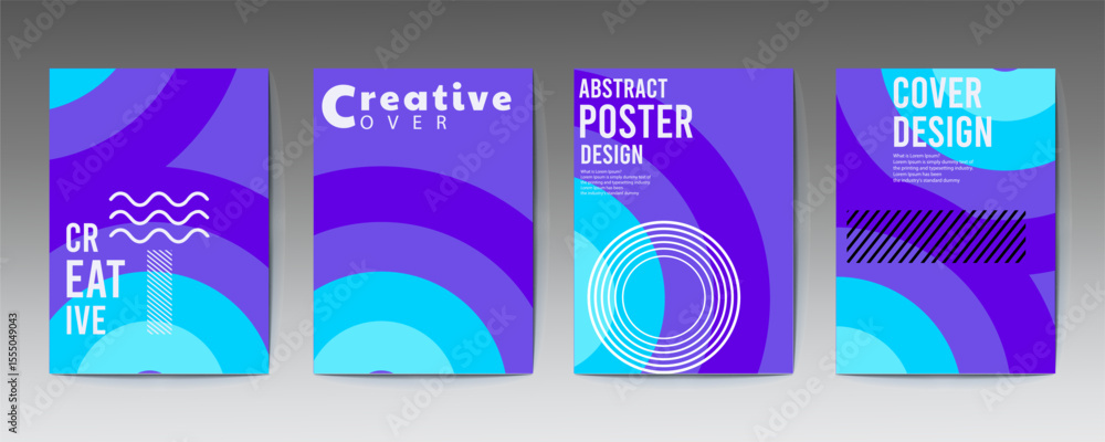 Poster abstract poster design, abstract cover templates with soft gradient circles. futuristic backgrounds 
