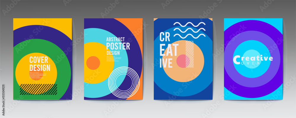 Poster abstract poster design, abstract cover templates with soft gradient circles. futuristic backgrounds 