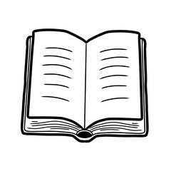 Open Book Line Art Coloring Page for Education
