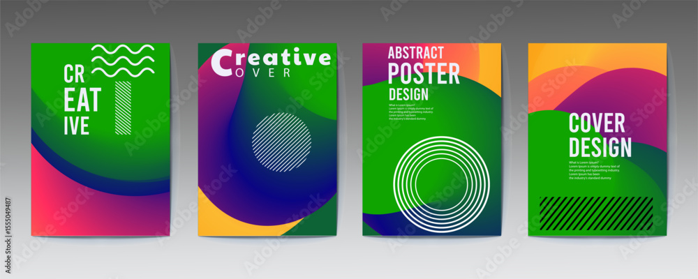 Aufkleber abstract poster design, abstract cover templates with soft gradient circles. futuristic backgrounds 