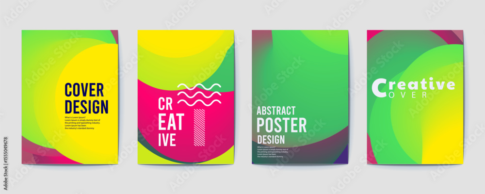 Aufkleber abstract poster design, abstract cover templates with soft gradient circles. futuristic backgrounds 