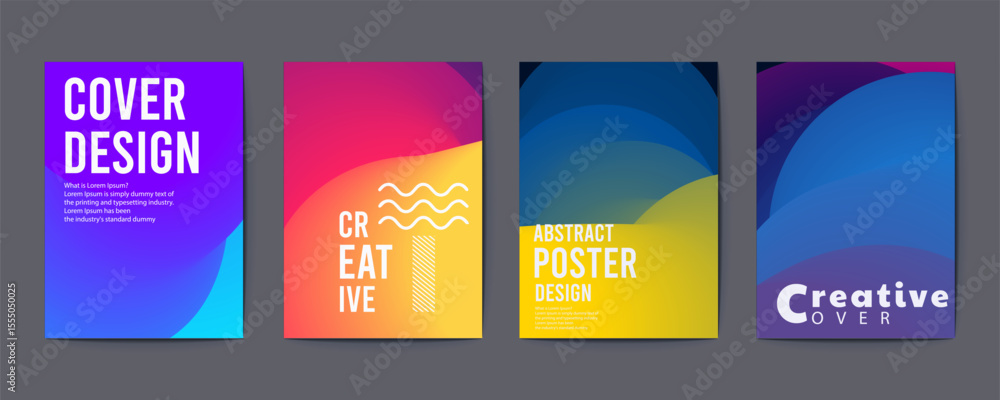 Aufkleber abstract poster design, abstract cover templates with soft gradient circles. futuristic backgrounds 