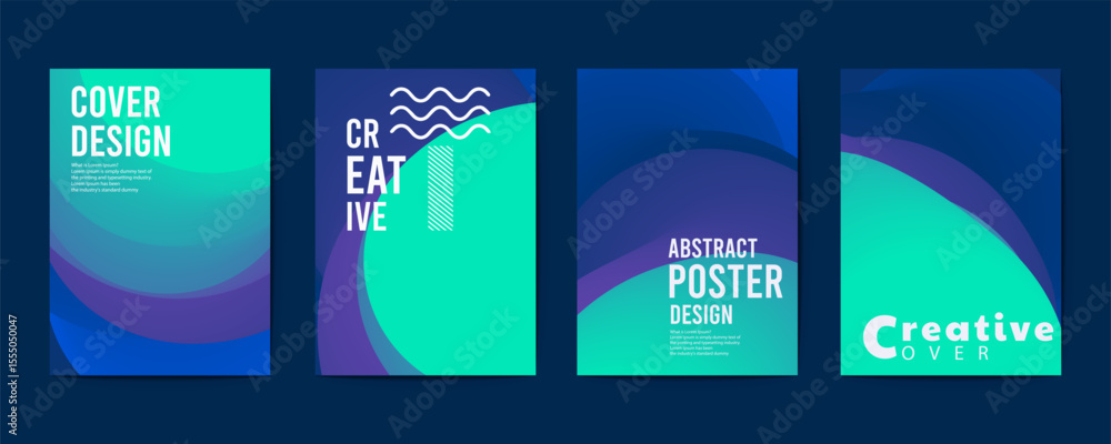 Poster abstract poster design, abstract cover templates with soft gradient circles. futuristic backgrounds 