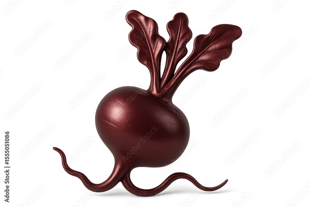 Poster animated beetroot character striding confidently, displaying vivid red color and playful personality