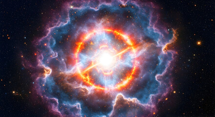 Obraz premium Cosmic Radiance A Stellar Explosion in Deep Space