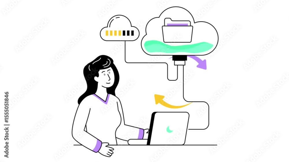 Poster data backup 2d flat animation