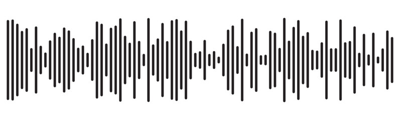 Black sound wave icon. Podcast soundwave line of voice. Record music player Icon. Mobile talk track. Sound waves for voice message. Audio wave icon.Waves of the equalizer. Voice message and sound 