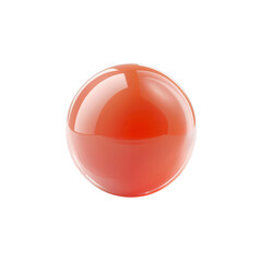 Abstract Glossy Orange Sphere, 3D Rendered Perfect Circle, Reddish Orb