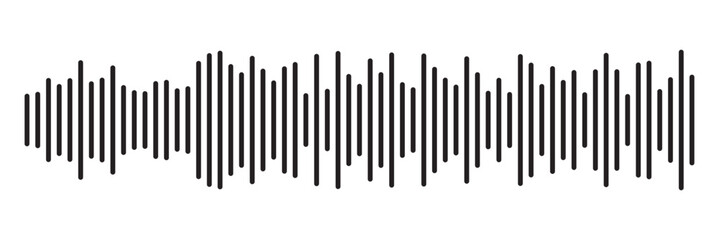 Black sound wave icon. Podcast soundwave line of voice. Record music player Icon. Mobile talk track. Sound waves for voice message. Audio wave icon.Waves of the equalizer. Voice message and sound 