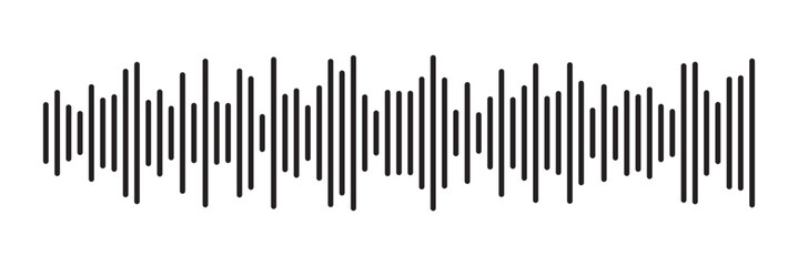 Black sound wave icon. Podcast soundwave line of voice. Record music player Icon. Mobile talk track. Sound waves for voice message. Audio wave icon.Waves of the equalizer. Voice message and sound 