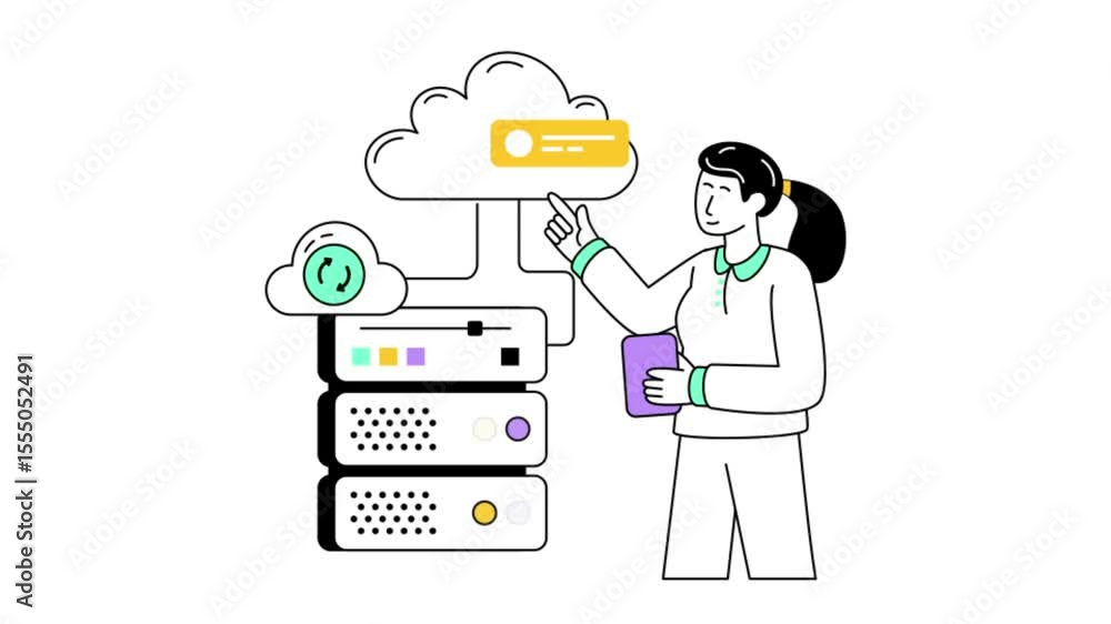 Poster data hosting 2d flat animation