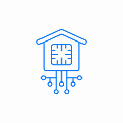 smart home chip icon sign vector