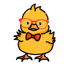 A charming line art illustration of a duck wearing a bow tie, perfect for a whimsical and sophisticated coloring page