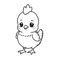 Little Baby Chick Farm Animal Coloring Page