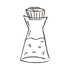 Glass jug of water, cartoon doodle vector illustration isolated on white background. Hand drawn outline art with grunge texture. Concept of cafe.