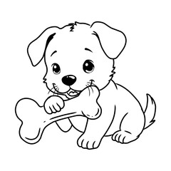 Fototapeta premium An adorable and friendly outline drawing of a puppy dog, perfect for a printable coloring page