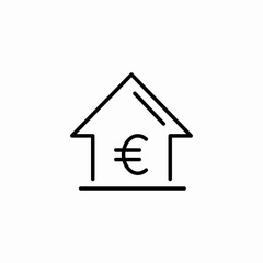 euro house price icon sign vector