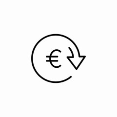 euro refund process icon sign vector