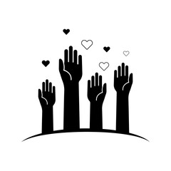 Volunteer Icon Hands Raised in Love