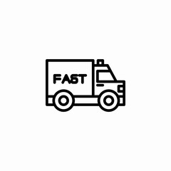 fast delivery truck icon sign vector