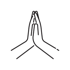 Simple Praying Hands Line Icon
