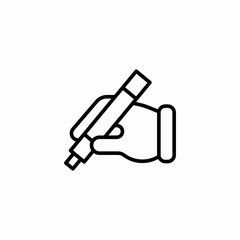 hand holding marker icon sign vector
