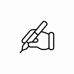 hand holding pen icon sign vector