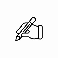 hand holding pencil icon sign vector
