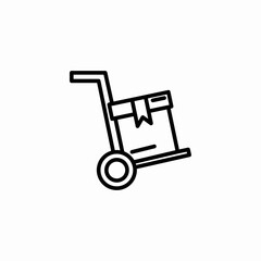hand truck dolly icon sign vector