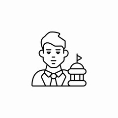 man government building icon sign vector