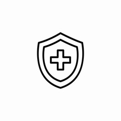 medical shield cross icon sign vector