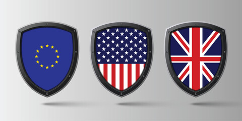 National Design Featuring USA, EU, and Britain Identity