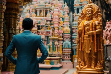 The vibrant colors of the Batu Caves temple complex
